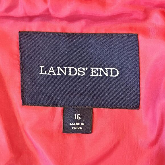 Lands' End Jacket Womens 16 Fuchsia Pink Wool Blend Full Zip Stand Collar - Picture 5 of 13